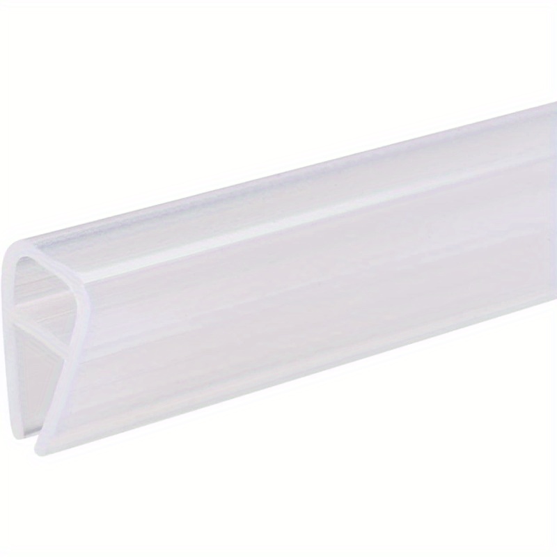 2m Bath Door Seal Strip, Shower Screen Window Seal Curved Flat Bottom Frameless Weather 6mm 78" Inch U Shape