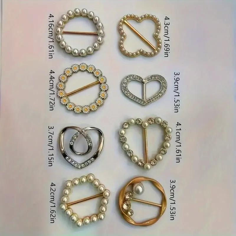 15pcs sparkling   hollow t shirt clips fashionable alloy buttons for women and details 9