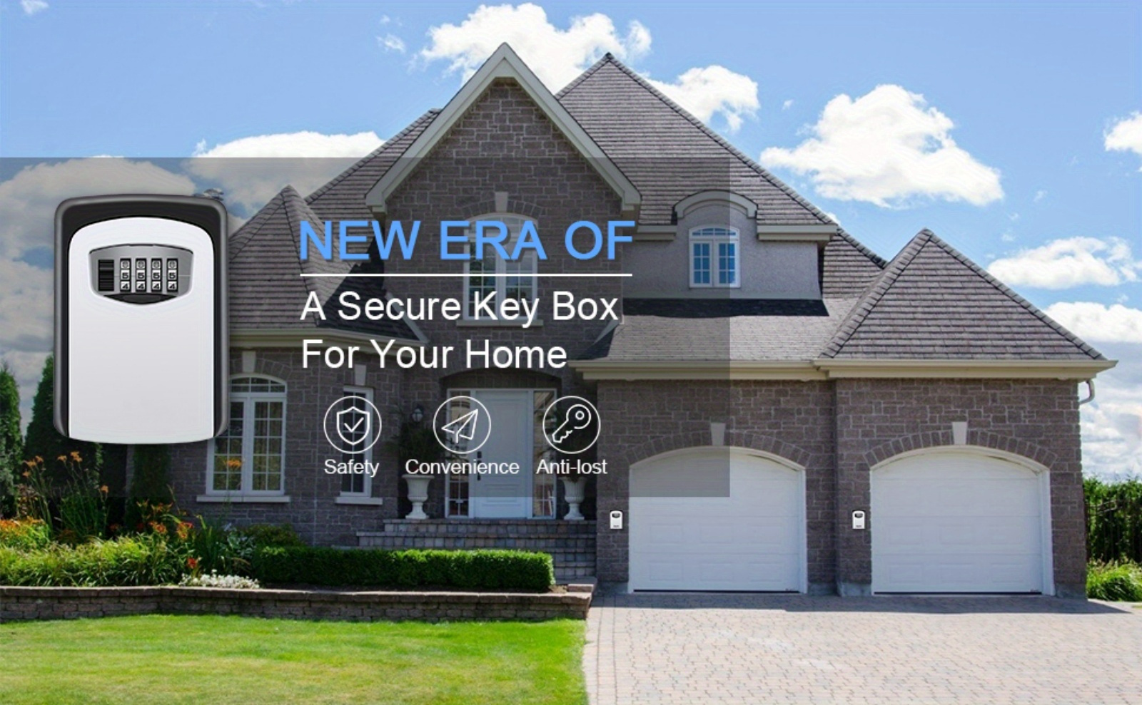 1pc       box wall mounted metal and plastic key storage with combination access for   emergency travel and renovation security key organizer box with protective cover Product details 0