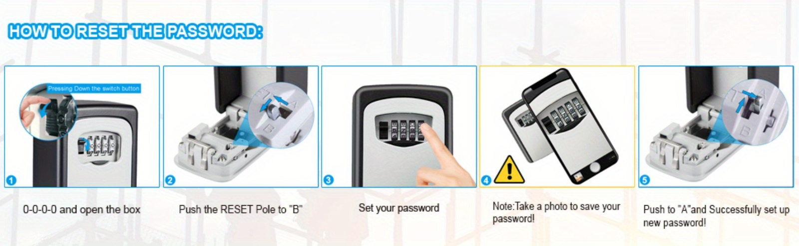 1pc       box wall mounted metal and plastic key storage with combination access for   emergency travel and renovation security key organizer box with protective cover Product details 3