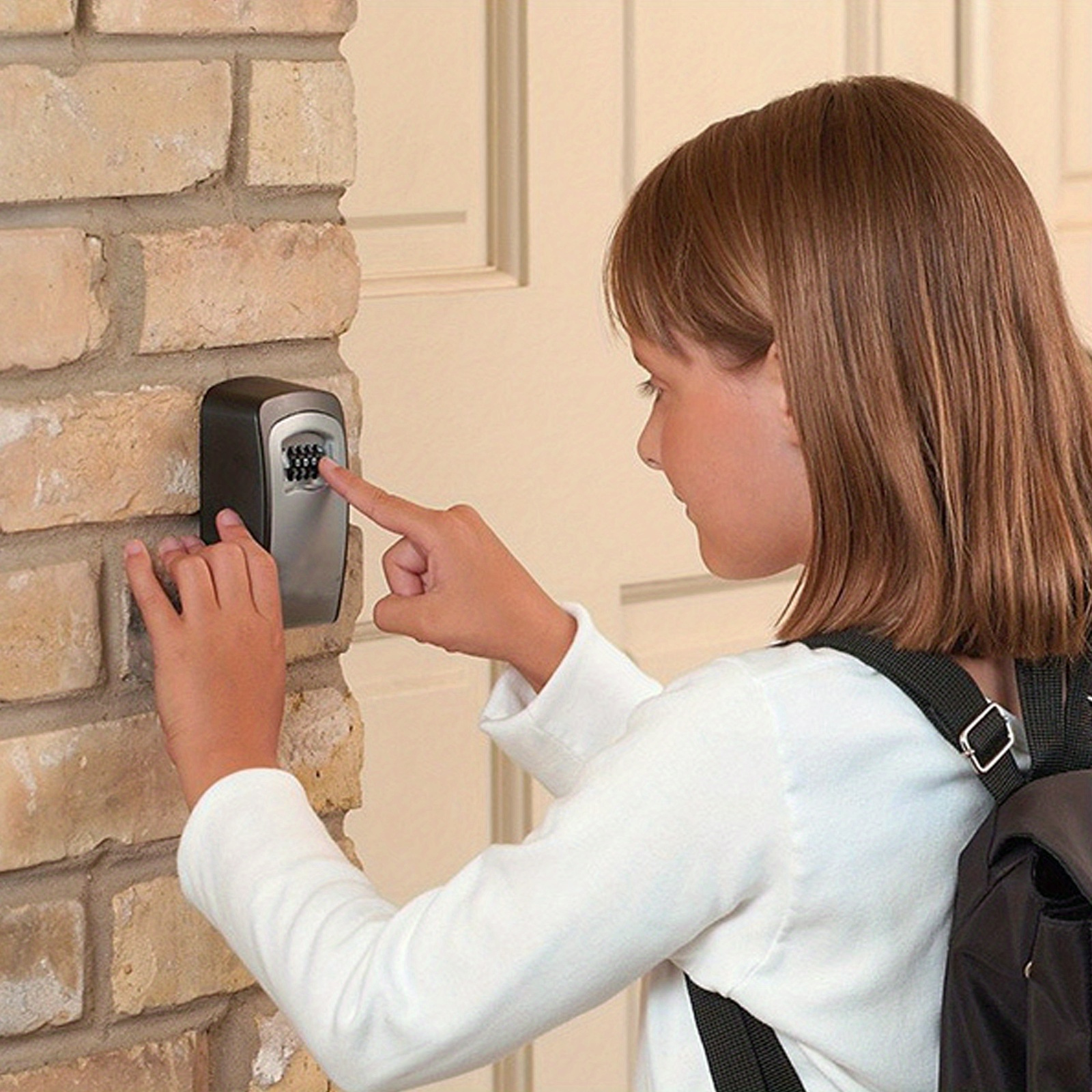 1pc       box wall mounted metal and plastic key storage with combination access for   emergency travel and renovation security key organizer box with protective cover Product details 4