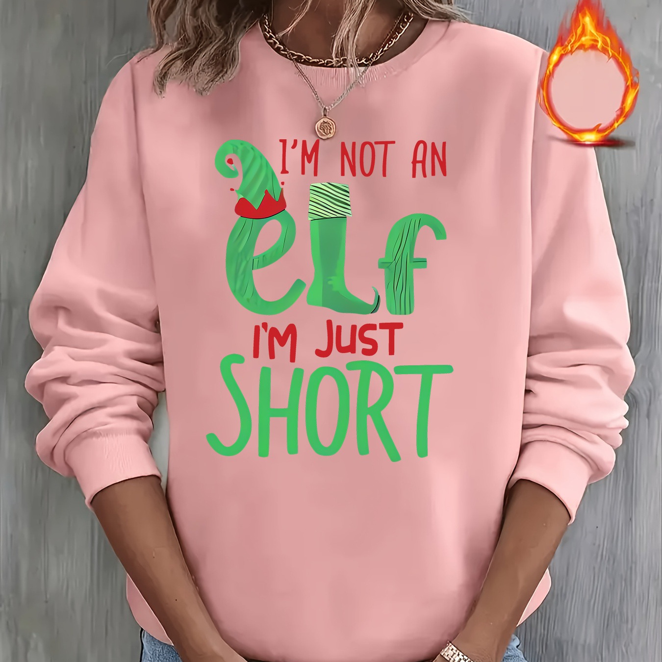 

1pc Christmas Elf Graphic Pullover Sweatshirt For , Knit , - " An Elf I'm