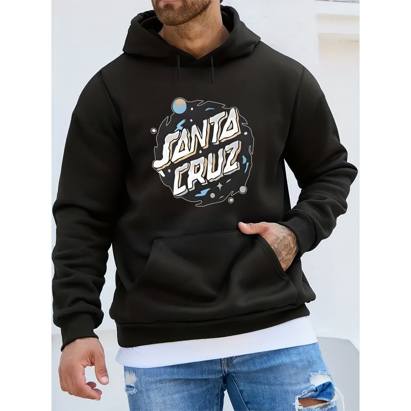 

Print Men's Casual Long Sleeve Hooded Sweatshirt - Loose Fit Lightweight Long Sleeve Hoodie With Drawstring