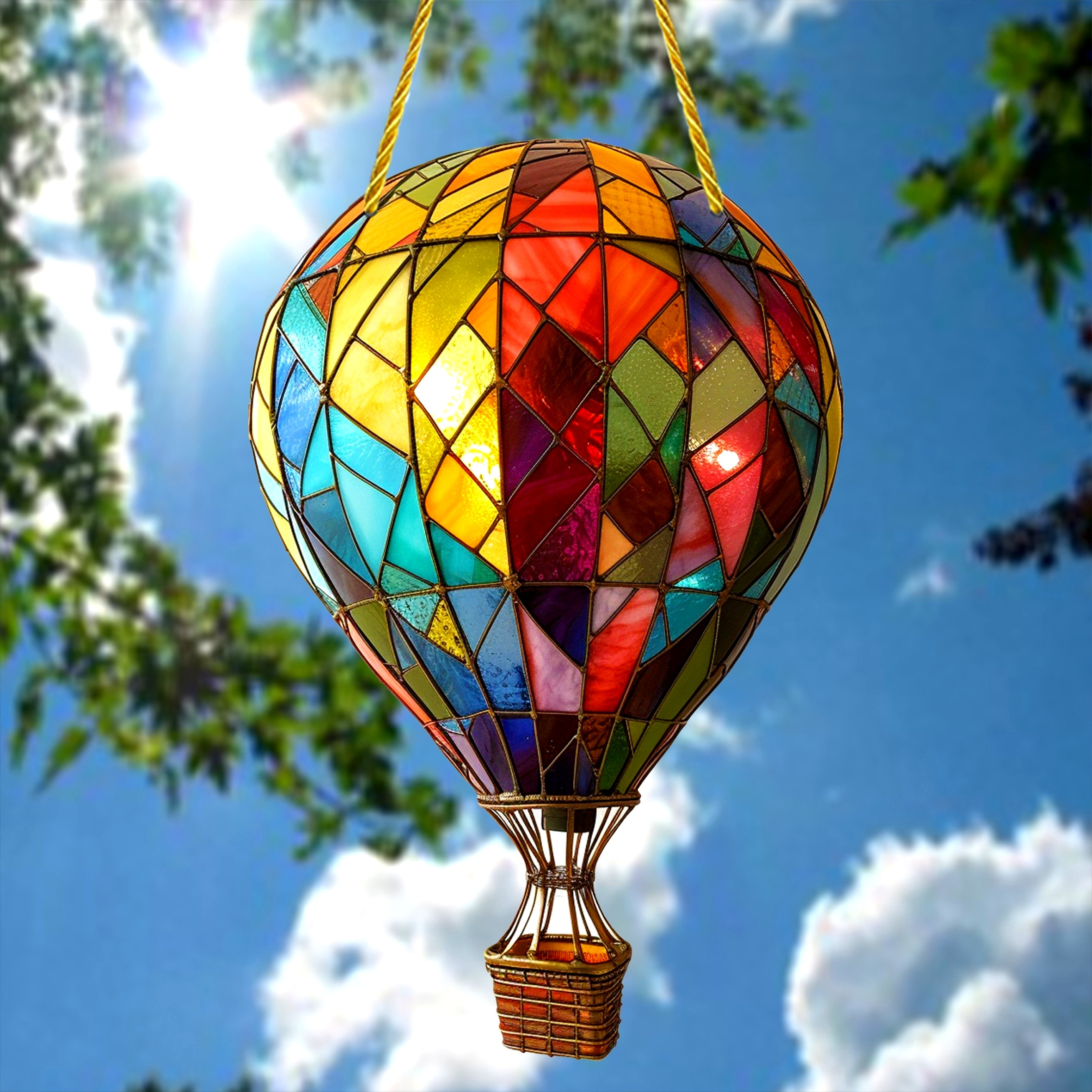 

Hot Air Balloon Sun - Acrylic Glass Effect, Wall & Window Decor, Ideal Gift, 5.07"x7.87