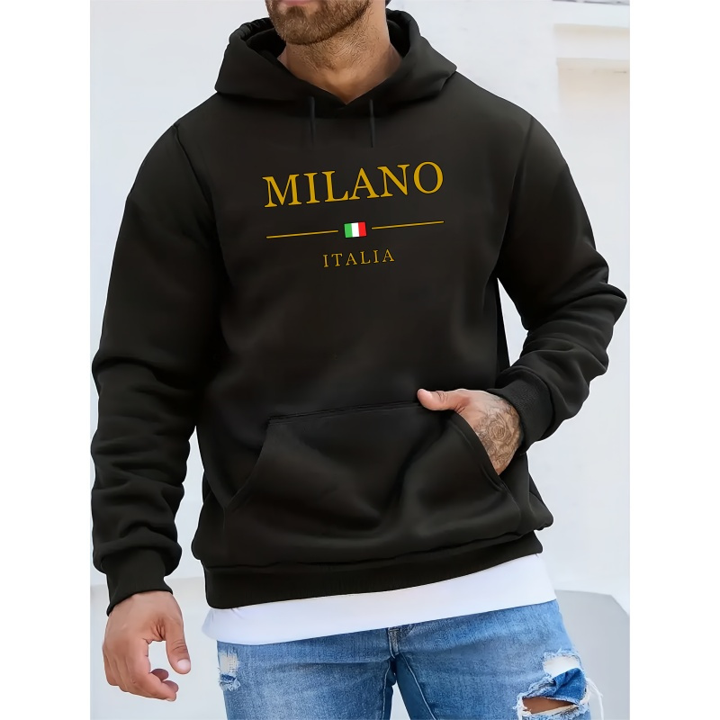 

Print Men's Casual Long Sleeve Hooded Sweatshirt - Loose Fit Lightweight Long Sleeve Hoodie With Drawstring