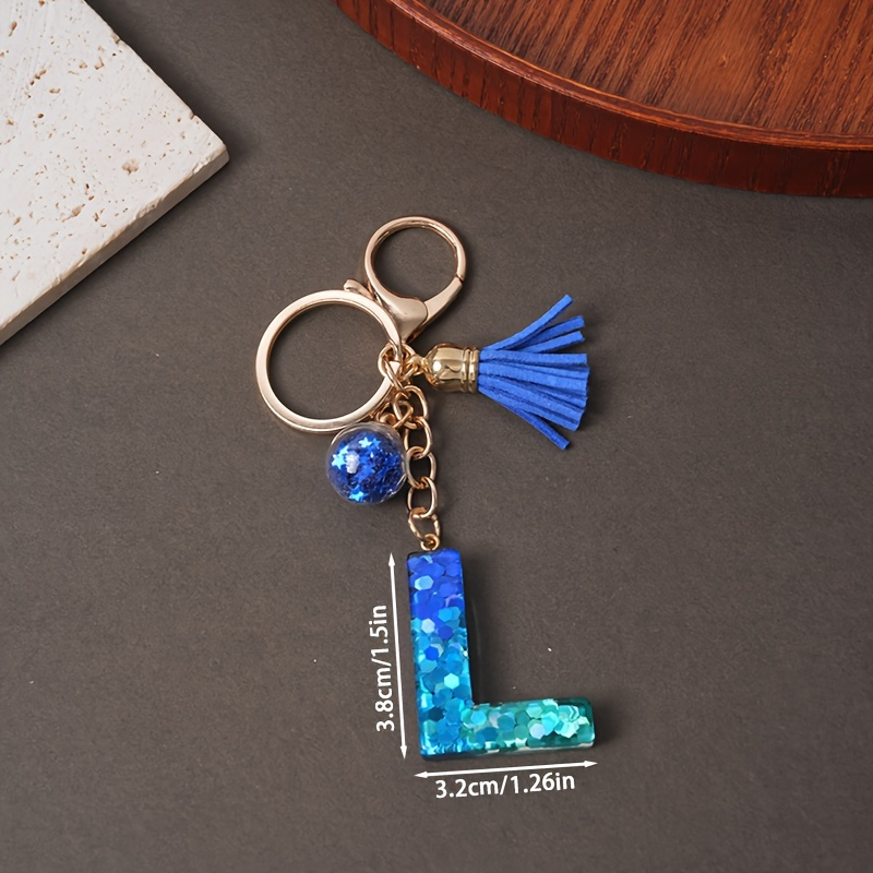 1pc 1pcs Resin Letter Keychain With Star & Tassel - Couple Suitable For Keychain Suitable For Valentines Or Gifts, Decorative Letter (letter)