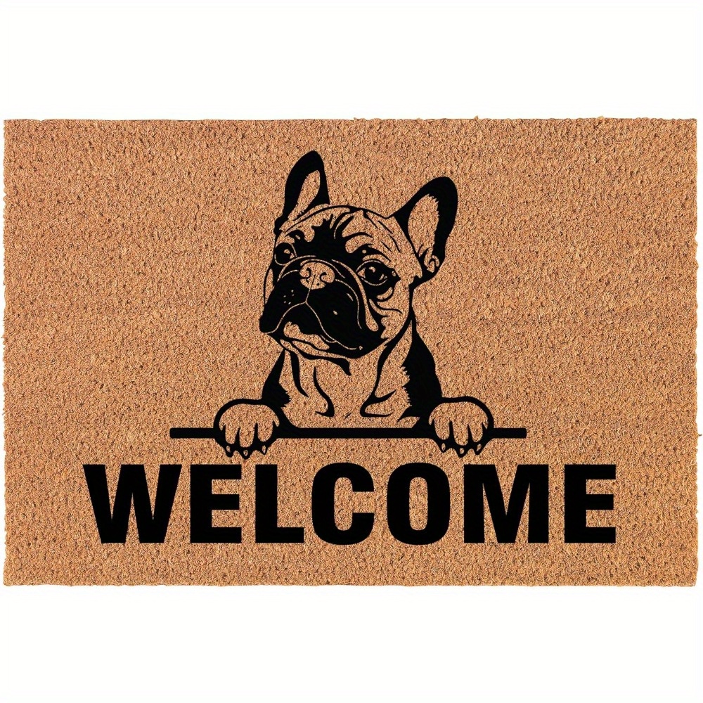 

16x24 Inch Peeking French Bulldog Frenchie Welcome Doormat Front Door Bathroom Universal Doormat With Non-slip Rubber Back