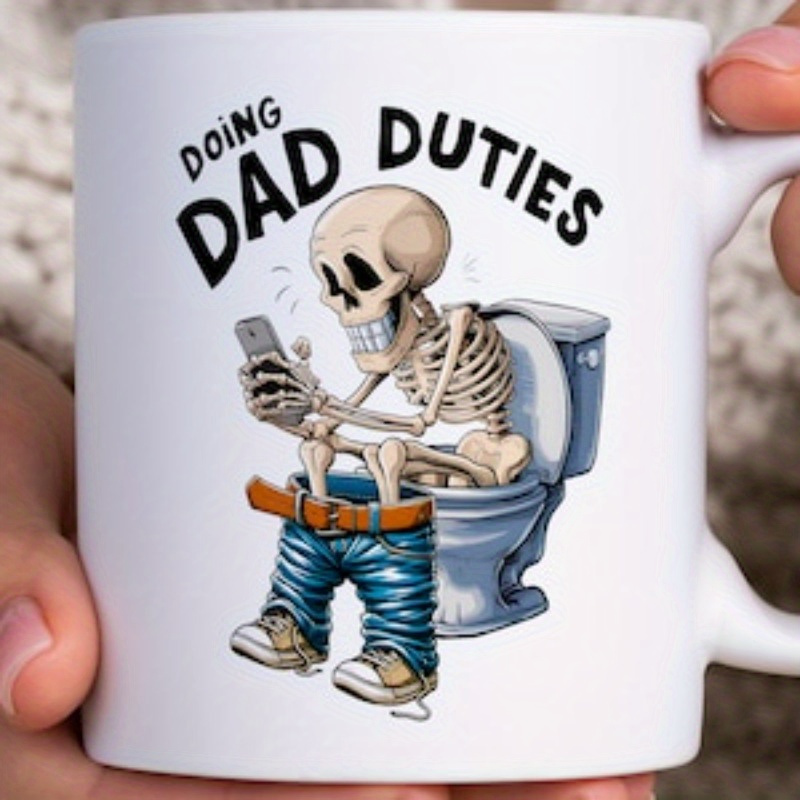 

1pc Dad Mug, Dad Duties Comic, Humorous 's Day , Dad Cup, - ,