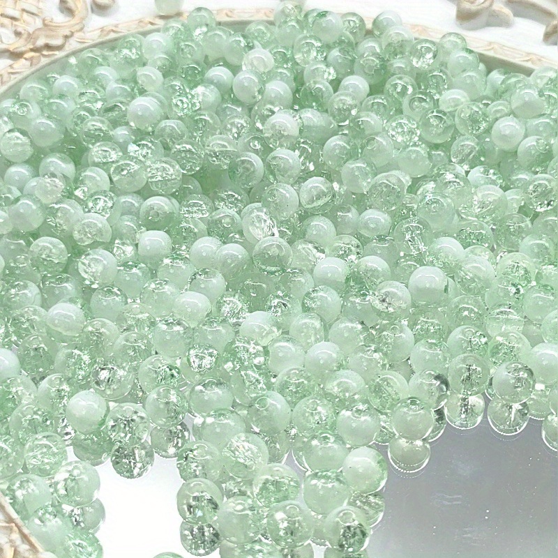 50pcs 8mm Exquisite Half-white Flower Beads Glazed Beads Bracelet Diy Handmade Ornaments Necklace Loose Beads