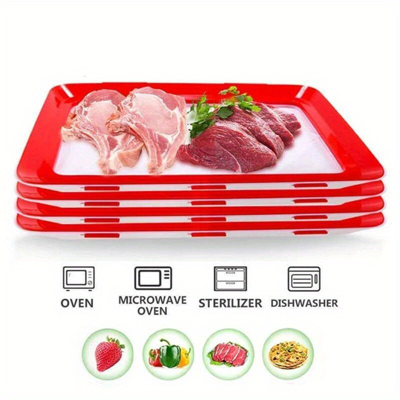 TEMU 5-pack Storage Tray Stackable Food Preservation Tray With Lid Reusable Food Storage Container Halloween