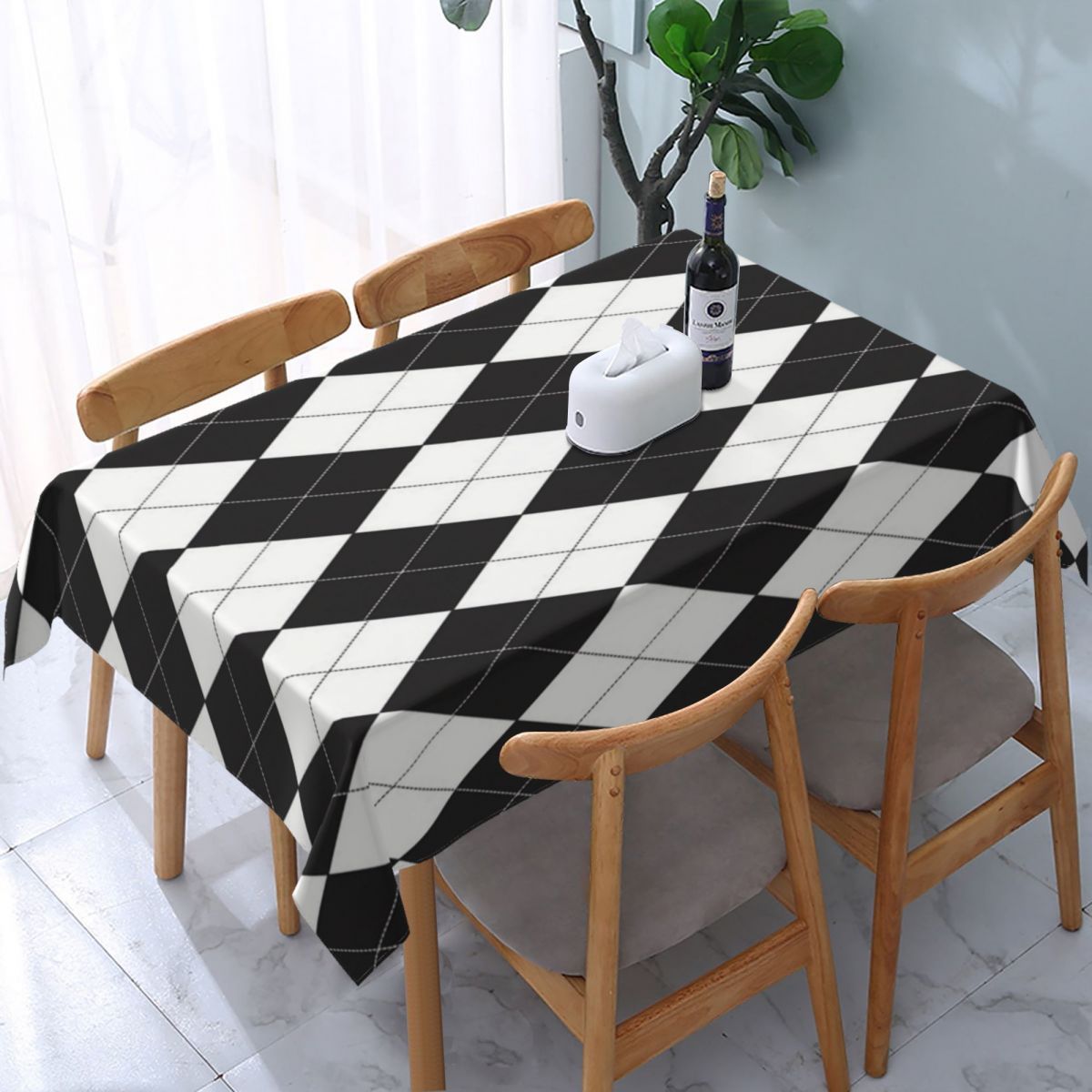 

1pc Rectangular Tablecloth - Washable , For Kitchen & Dining Decor,