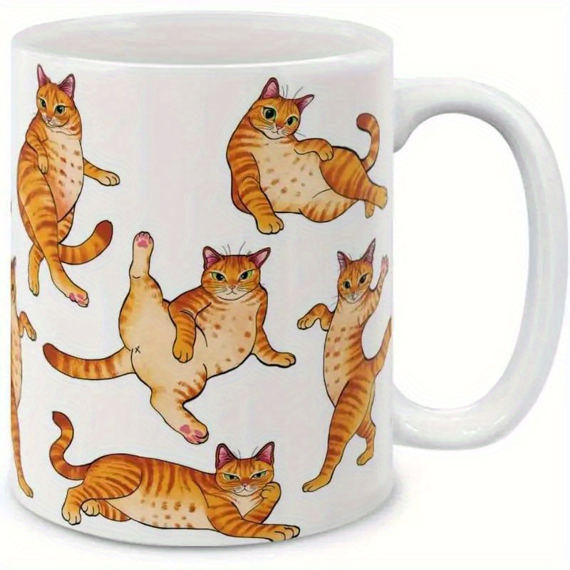 

Orange Funny Postures Ceramic Coffee Mug , 11 Oz