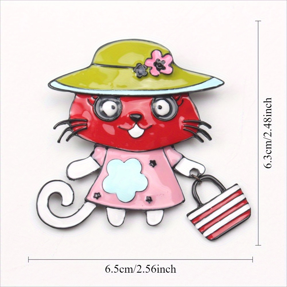 zamonaviy emalli mushuk brosh, chiroyli hayvon, moda aksessuari, noaniq shakl, ayollar uchun yangi pin va tugma, zargarlik sovg‘asi, tafsilotlar 4