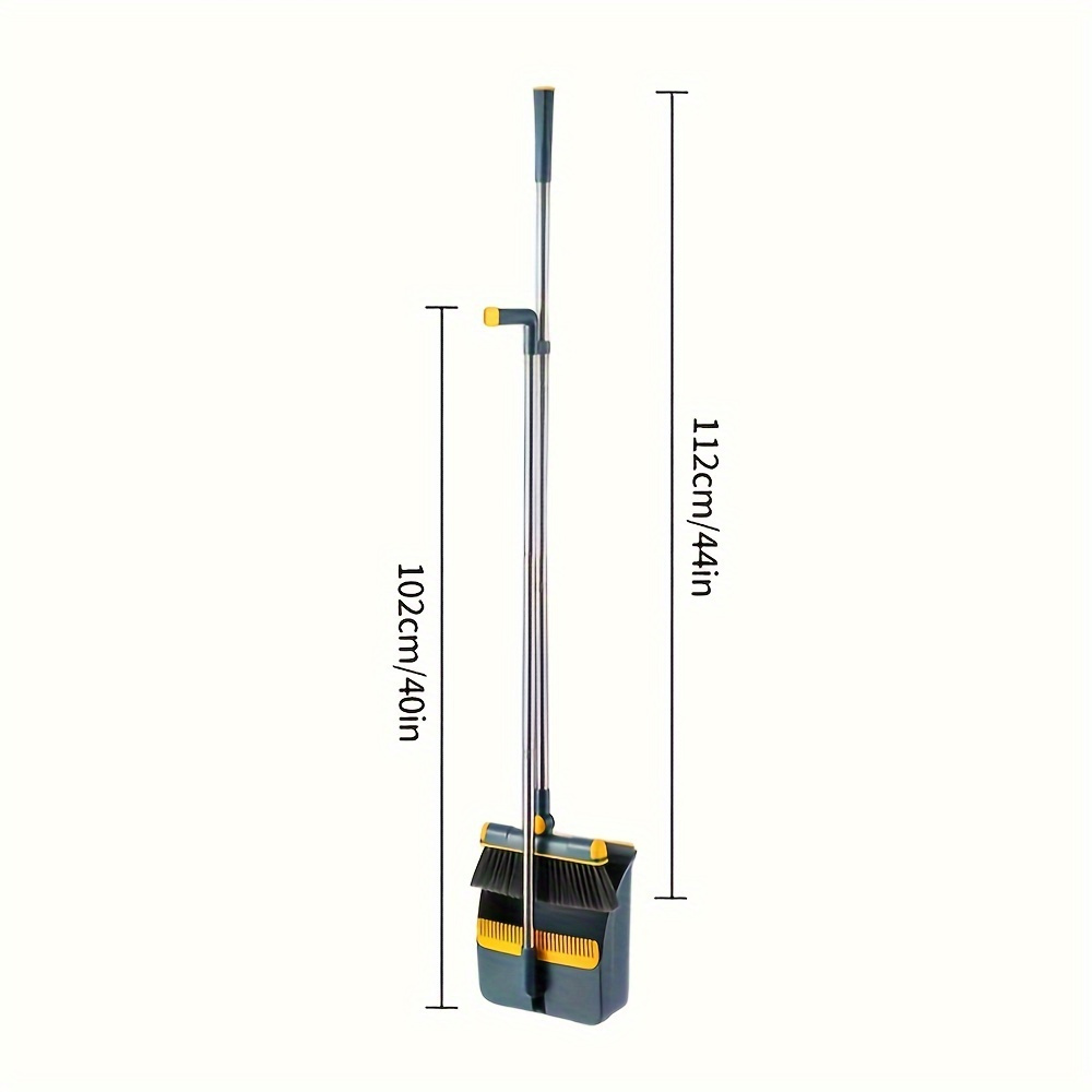 rotatable broom set thickened rotatable folding soft bristle broom dustpan set sturdy and durable stainless steel pole convenient cleaning supplies Product details 0