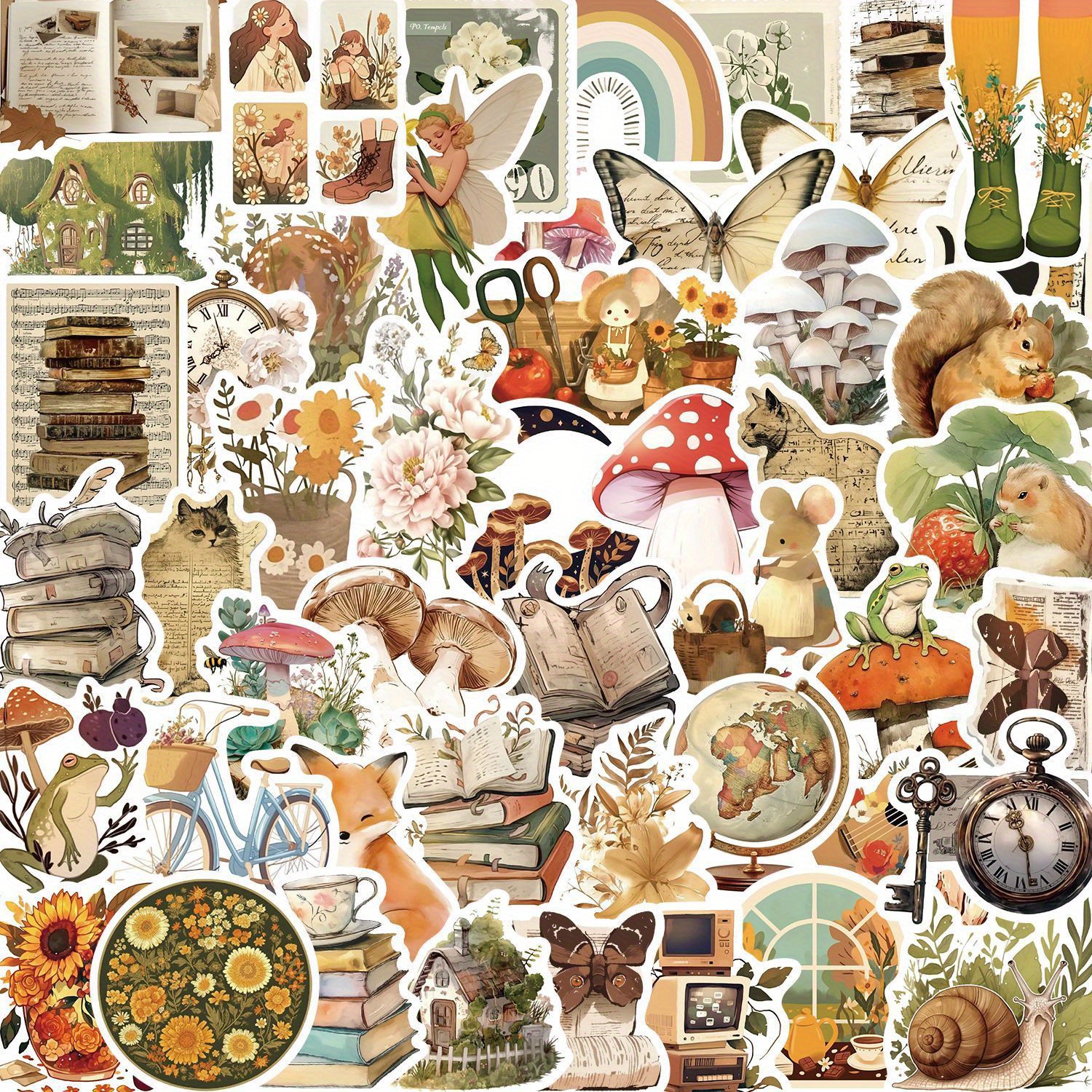 50pcs Retro Animals Fun Graffiti Stickers Decoration Luggage Guitar Car Skateboard Notepad