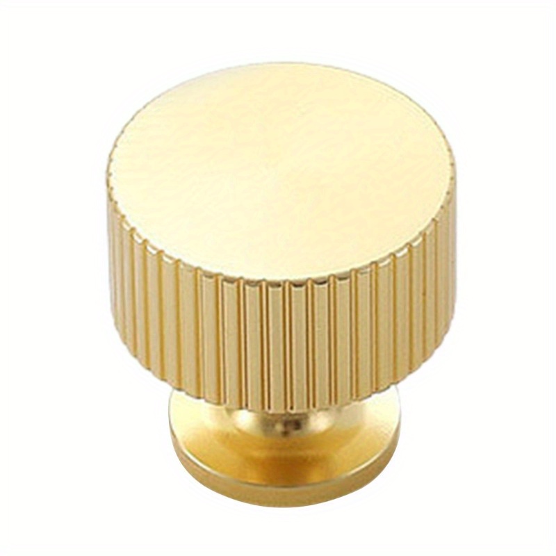 

10pcs Solid Brass Cabinet Knobs Pulls Cabinet Drawer Dresser Gold Knobs Modern Handles Knobs (1"x1"/25mmx25mm), Brushed