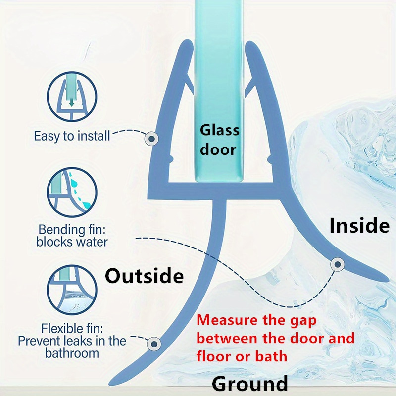 

2 Pcs 50cm/19.7in Clear Pvc Shower Door Seal, 4-6mm/0.16-0.24in Thickness, Suitable For Straight Glass Shower Screens