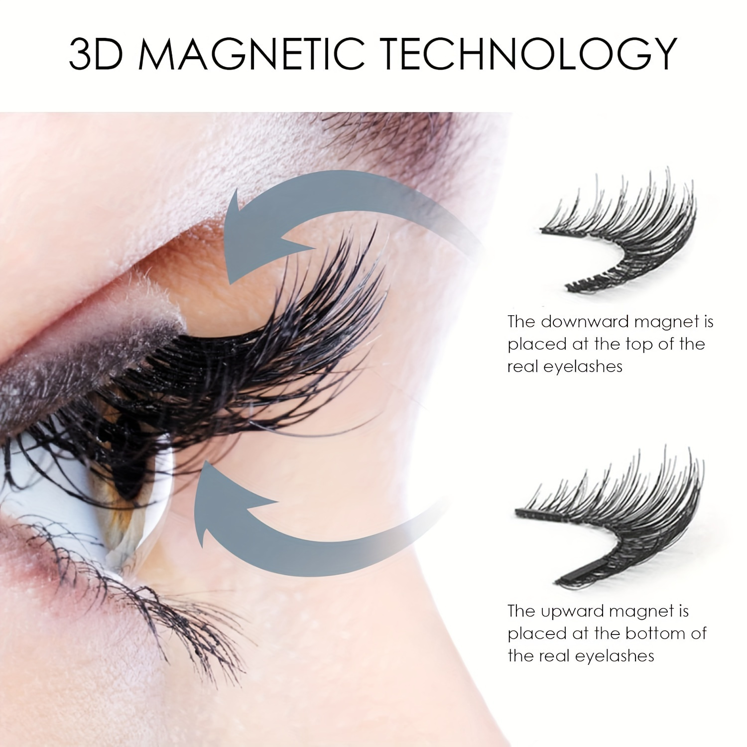 

Easy-wear Magnetic Eyelashes Kit With Curler - Glue-free, Reusable 3d False Lashes & Applicator, Waterproof & , Double Magnetic, Eyelash Curler