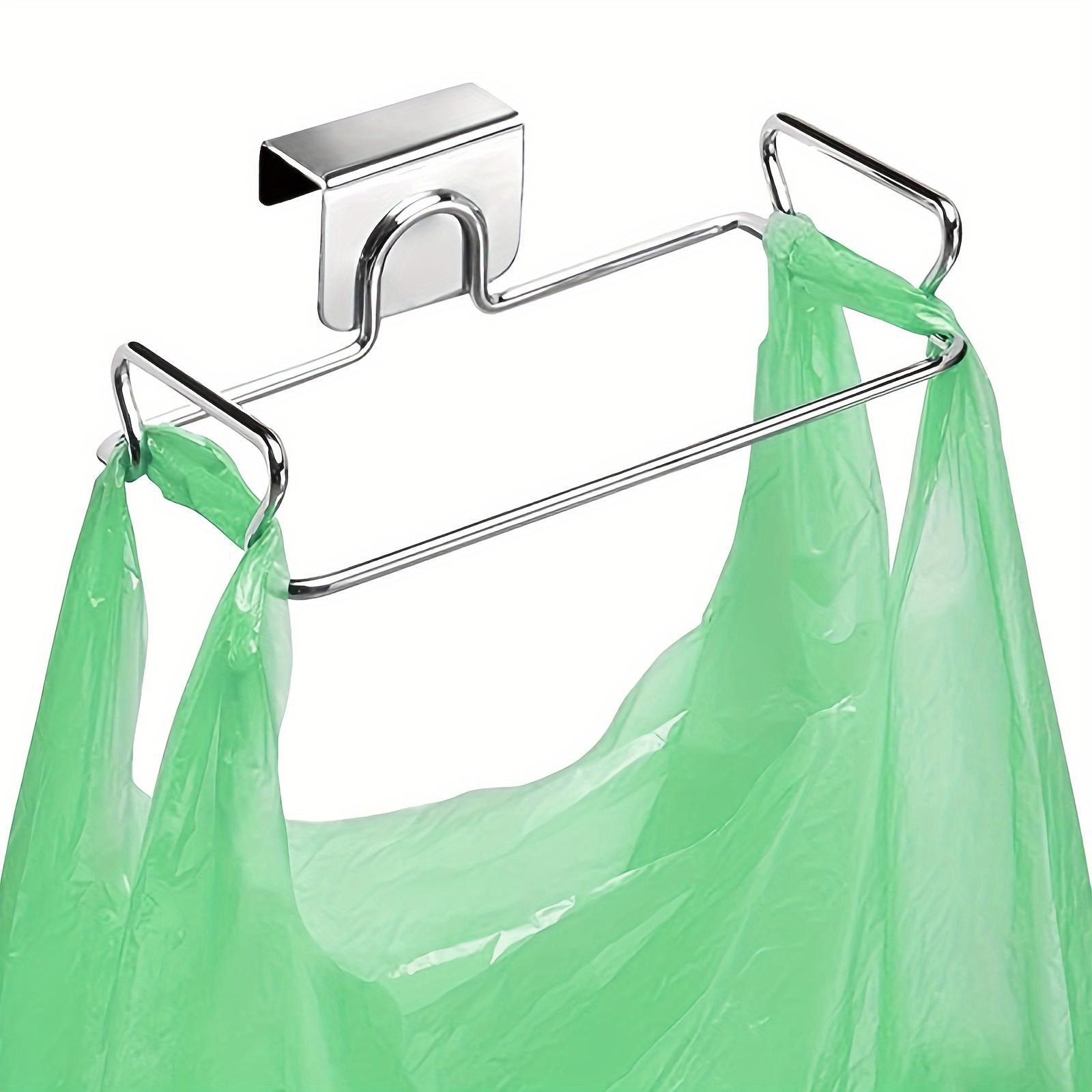 

Support de sac poubelle de cuisine en acier inoxydable : Support de sac poubelle pour porte d'armoire - Aucune alimentation requise - rectangulaire - Construction en métal