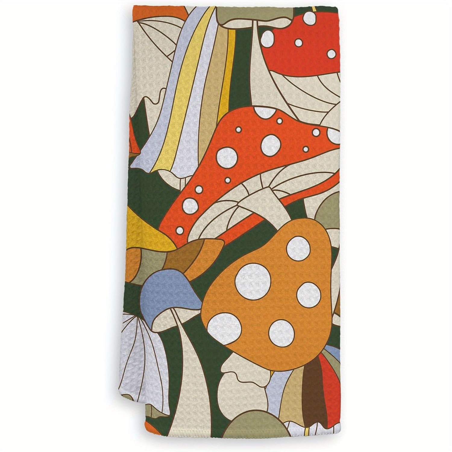 

1pc Retro 70s Hippie Mushroom Decor Kitchen Towel And Dish Towel, Mushroom Kitchen Decor, College Style Bosio Mushroom Hand Towel Tea Towel Bathroom Kitchen Decor 18*26in