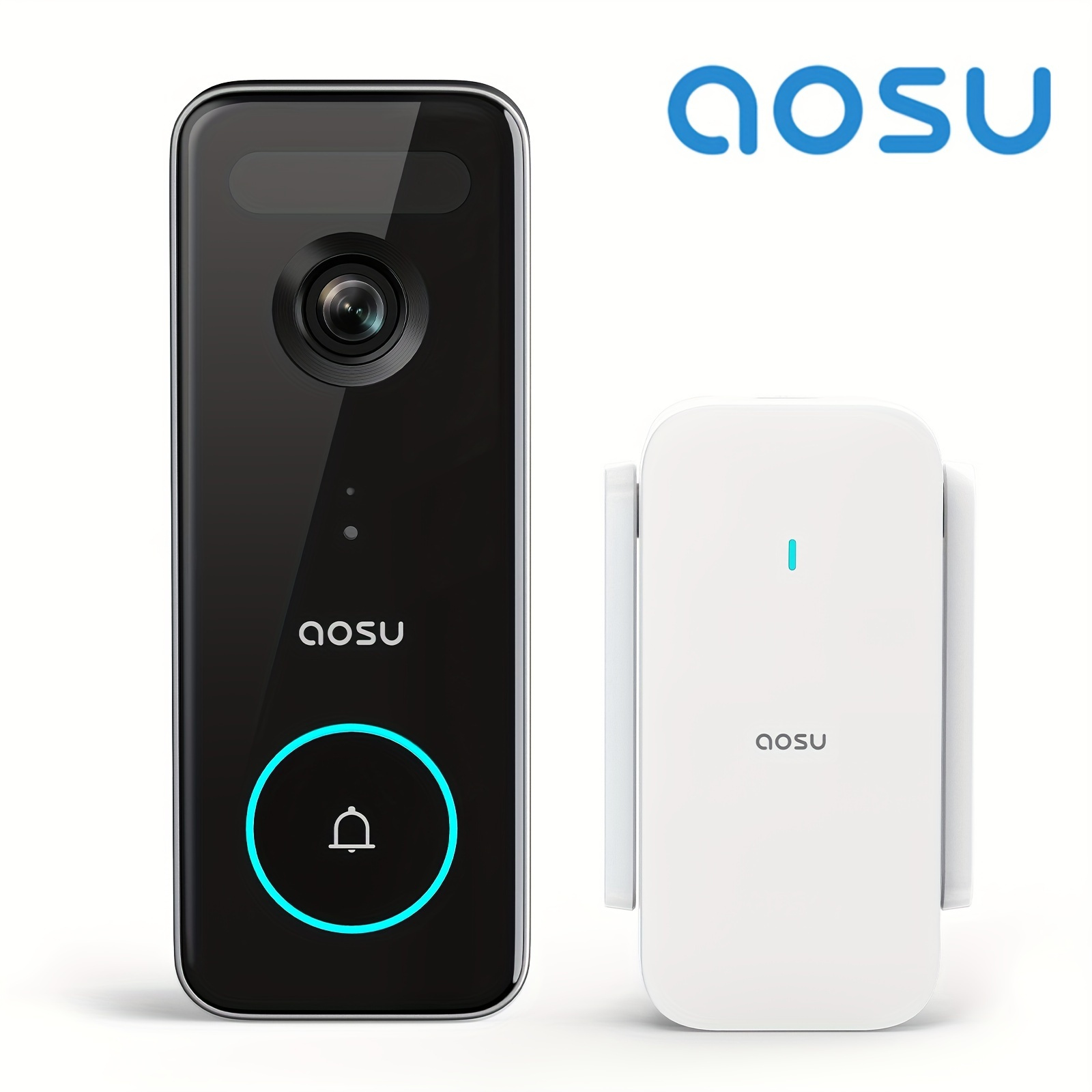 

5mp Uhd Wireless Door Bell Camera With No Subscription Needed Motion Detection, Aosu Smart Doorbell Camera With Chime, Night Vision, 2-way Audio, Work With & Assistant