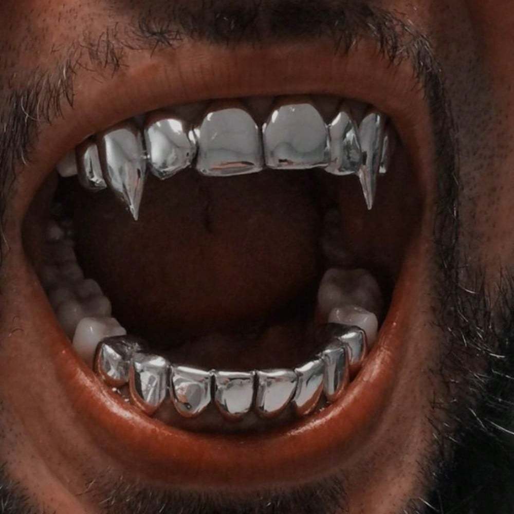 2pcs 18k golden plated plated hip hop grillz rock style copper teeth covers no battery required metal ideal for halloween st patricks day christmas thanksgiving new year