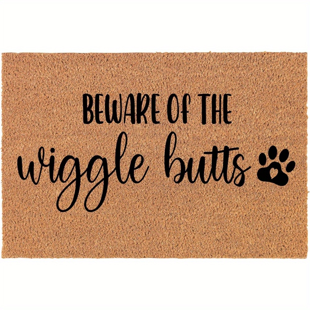 

24"x 16" Beware Of The Wiggle Butts Funny Dog Paw Pattern Welcome Doormat Outdoor Bathroom Universal Mat Door Mat Gift