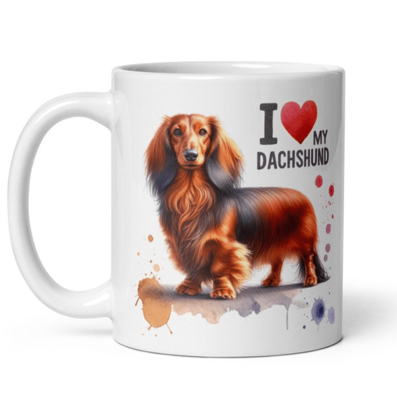 

1pc, Red Dachshund Mug - Cute Dog Lover Gift, Cup, , Pet Owner Present11oz