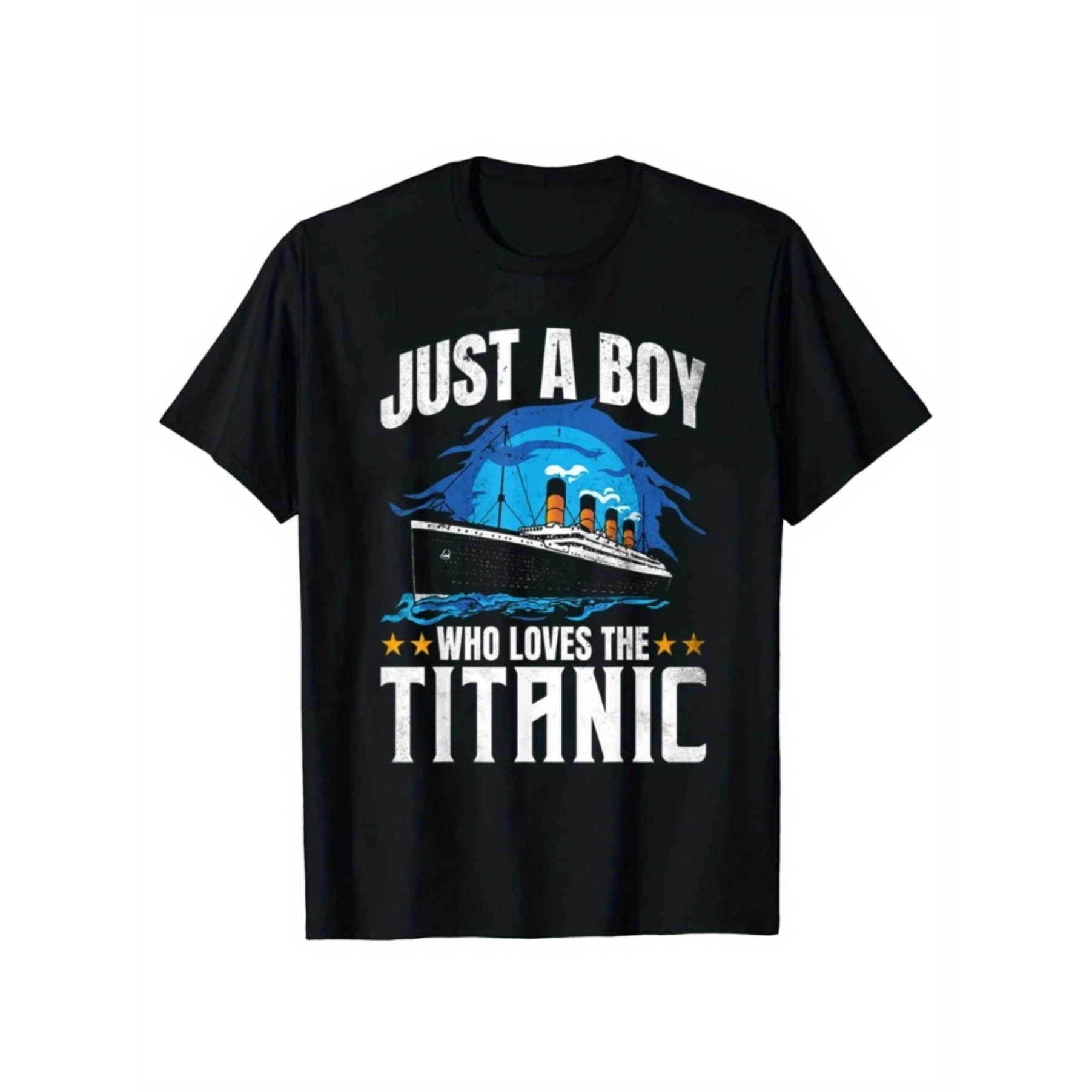 

Just A Boy Who The Titanic Titanic Ship Ocean Funny Sayings Boy's T-shirt, Youth Tees Casual Lightweight Comfy Short Sleeve Crew Neck Tee Tops, Kids Clothings