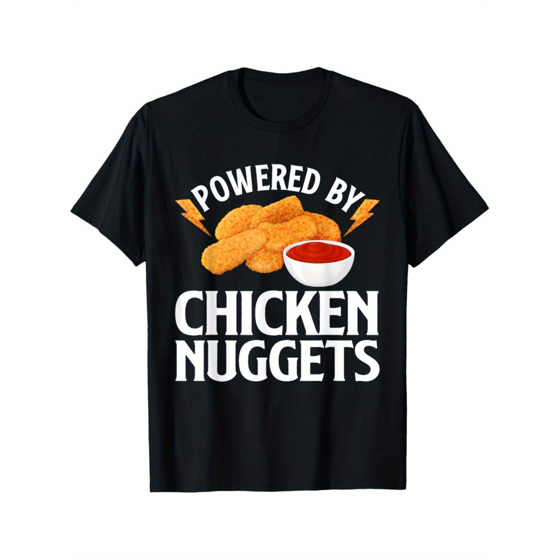 

Chicken Nuggets Chicken Nuggets Sauce Lightning Power Funny Sayings Boy's T-shirt, Youth Tees Short Sleeve Tops, Outdoor Sports Clothing