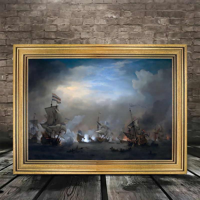 

1pc Vintage Canvas Painting Wind Modern Ship Ship Decoration Picture Landscape Wall Decorated Ship Oil Painting Frame On Canvas For Living Room Home Walls Decoration With 11.8inx15.7inch, Room Decor