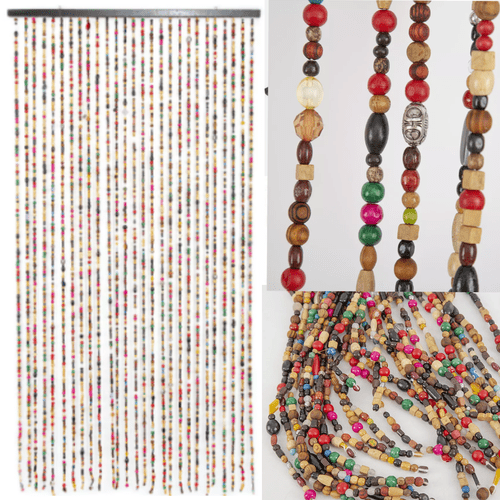90X175Cm Colorful Wood Beads String Door Curtain Room Entrance Divider