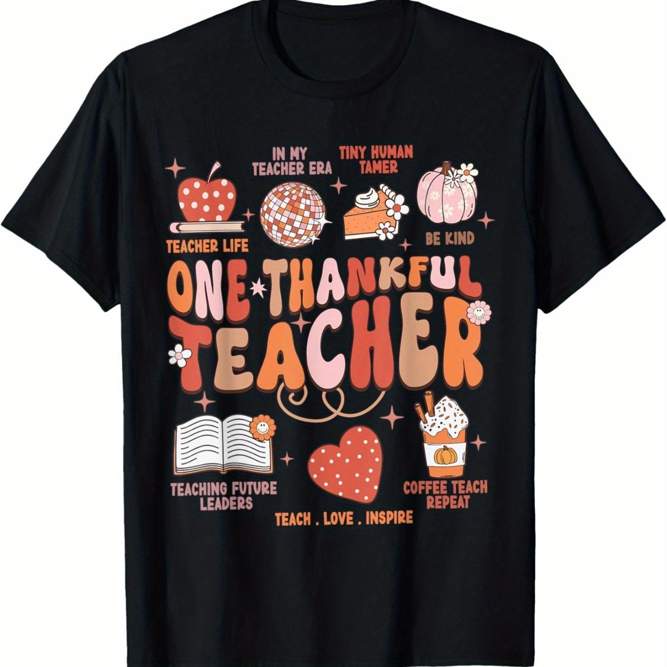 

Teacher Thanksgiving Shirt Women 1 Teacher Fall T-shirt Summer Comfortable Casual Short Sleeve T-shirt