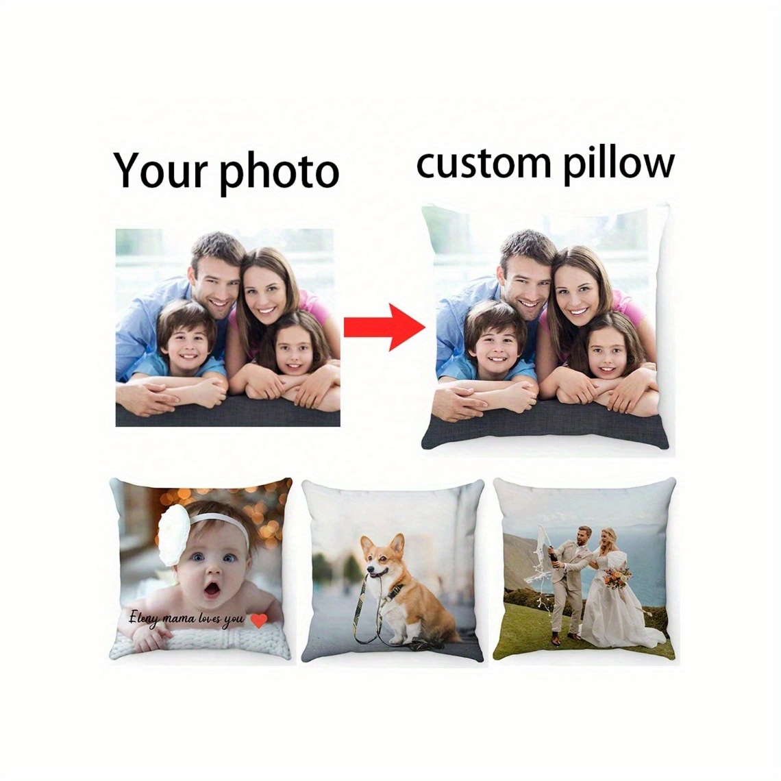 

Custom Photo Print Velvet Pillowcase - Soft Polyester, Zipper Closure, Machine Washable - Ideal For Home Decor, Anniversaries & - Single-sided Print