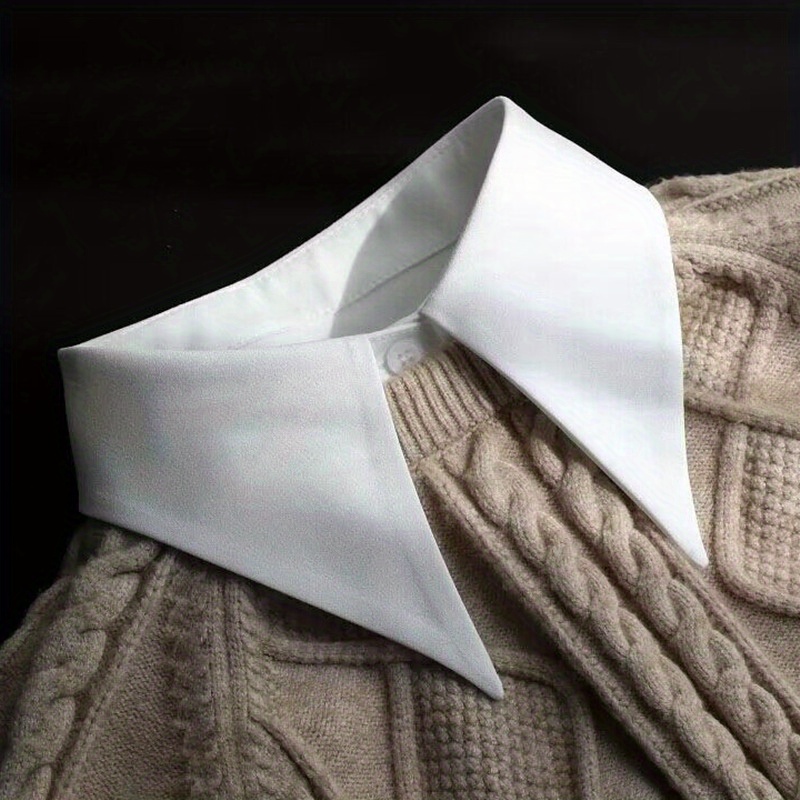 Image of Shirt With Pointed Collar And Fake Collar For Women' And Versatile Shirt Collar With Fake Collar Inside, Workplace Matching Trendy Products