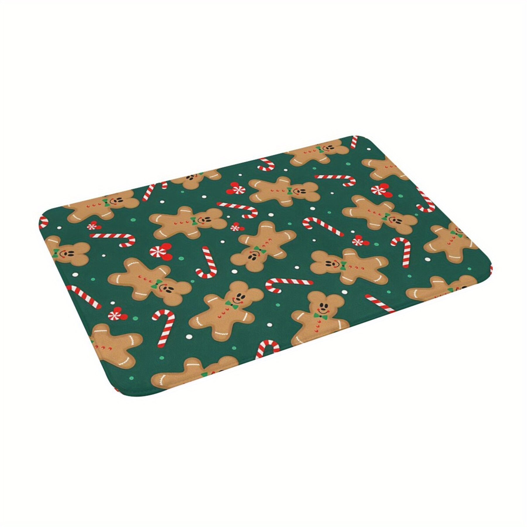 

Gingerbread For Man Non-slip Doormat - Machine Washable, Polyester Welcome Rug For Indoor Decoration