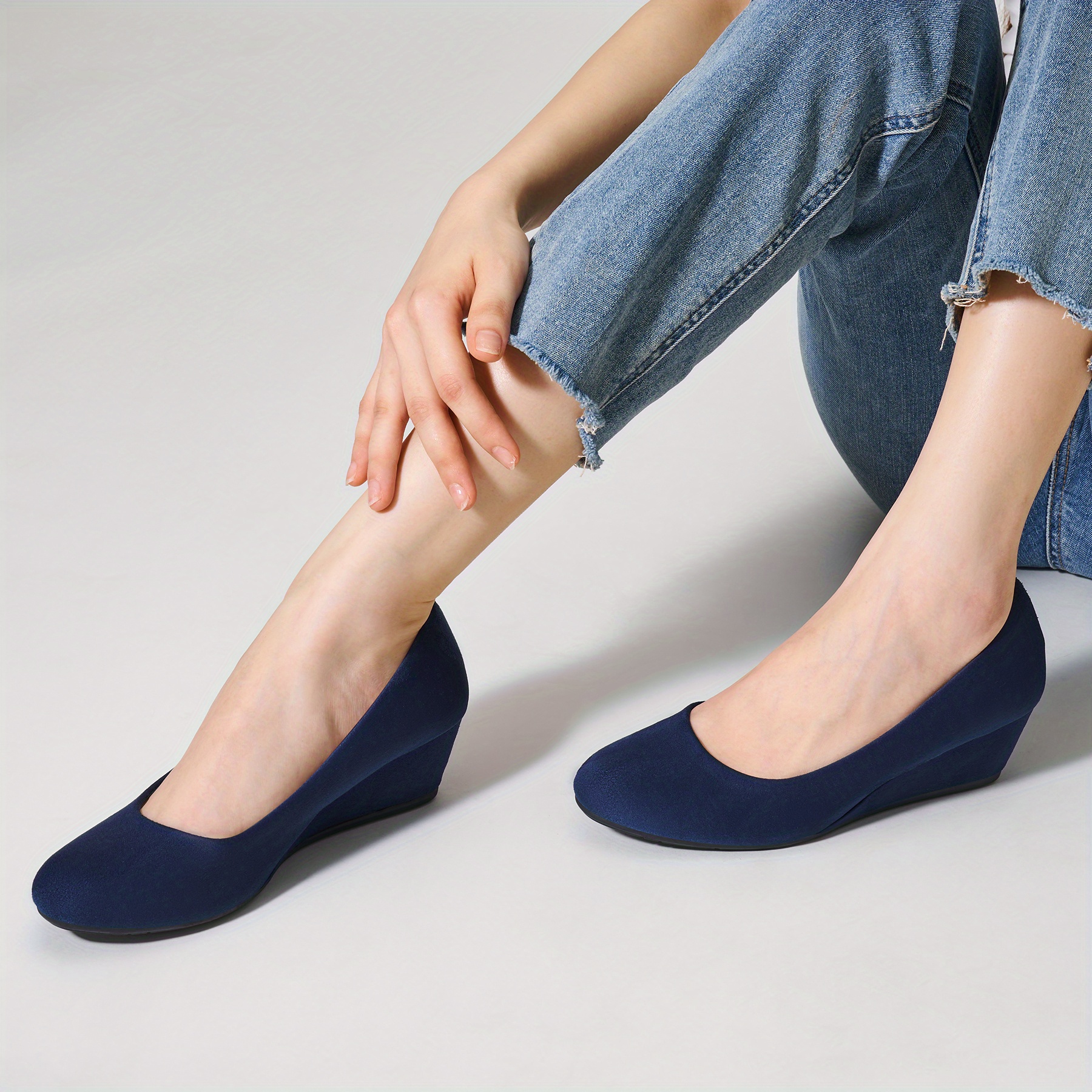 wedge heels closed toe sold on Temu United States