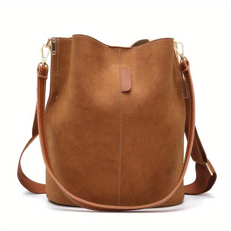 TEMU Women' Large Bucket Bag With Zipper Closure & Hanging Strap - Tote Handbag Suitable For Beach,, Travel, Spacious Shoulder Bag For Everyday Use,