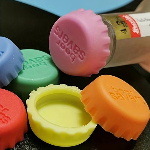 10pcs reusable silicone bottle cap set reusable silicone caps durable and colorful random colors suitable for beer wine vinegar kitchen storage and organization kitchen storage solution
