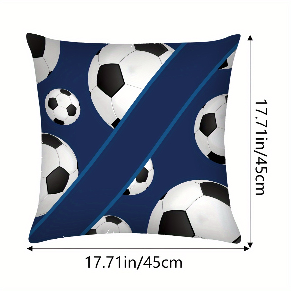 Custom Personalized Pillow - 1pc Square Pillow With A Football Pattern, Customize Your Name, Featuring A Zipper Closure. A Pillow For The Sofa, Bedroom, Or Study, Comfortable And Soft