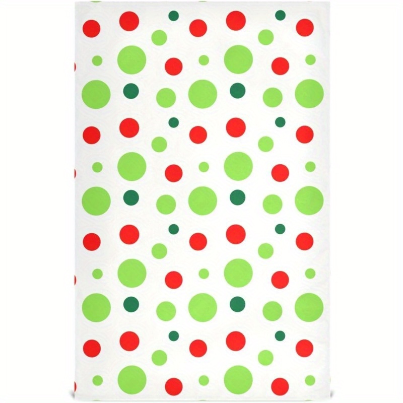 

Green And Dot Christmas Kitchen Towel Set - Soft Polyester, 18x26 Inches, Holiday Decor And Gifts