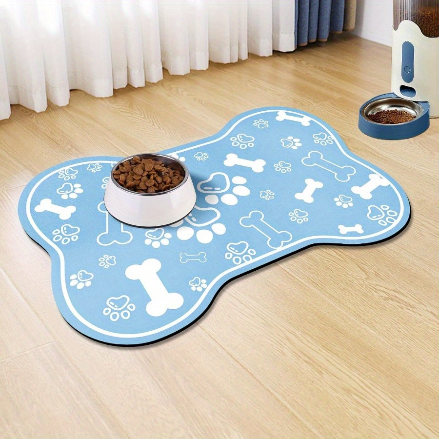 Image of Pet Feeding Mat, Rapid Absorbent Mats For Food, Dog Placemat Water Bowl Mat With Rubber Backing, Messy Drinkers To Protect Floors, Pet Additions