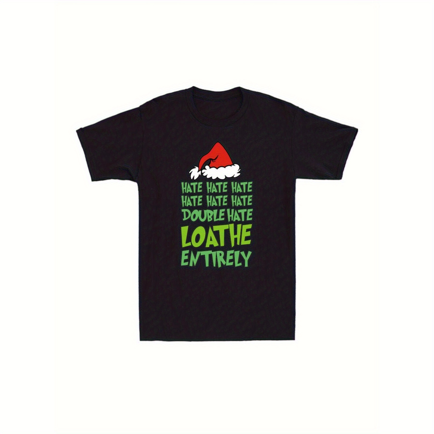 

Hate Hate Double Hate Loathe Funny Christmas Santa Men's T-shirt