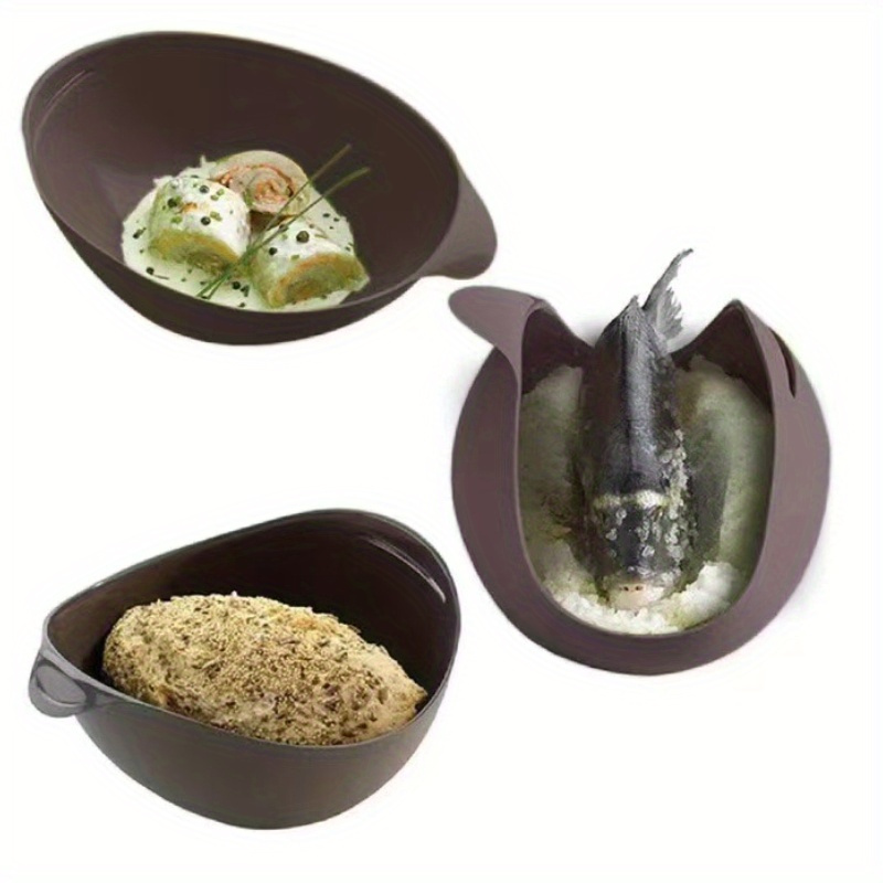 다용도 실리콘 전자레인지 & 찜기 - 생선, 야채, 빵용 쉬운 분리 및 청소 - 대용량 주방 가제트