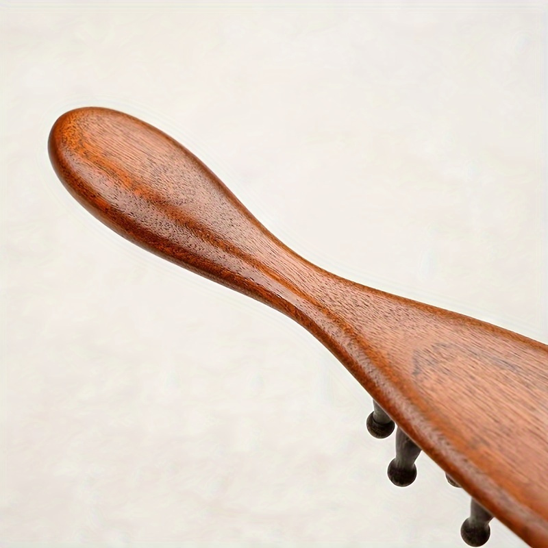 Peine de Madera para Masaje del Cuero Cabelludo y el Cabello con Dientes de Madera Densa - Salud y Cuidado del Hogar