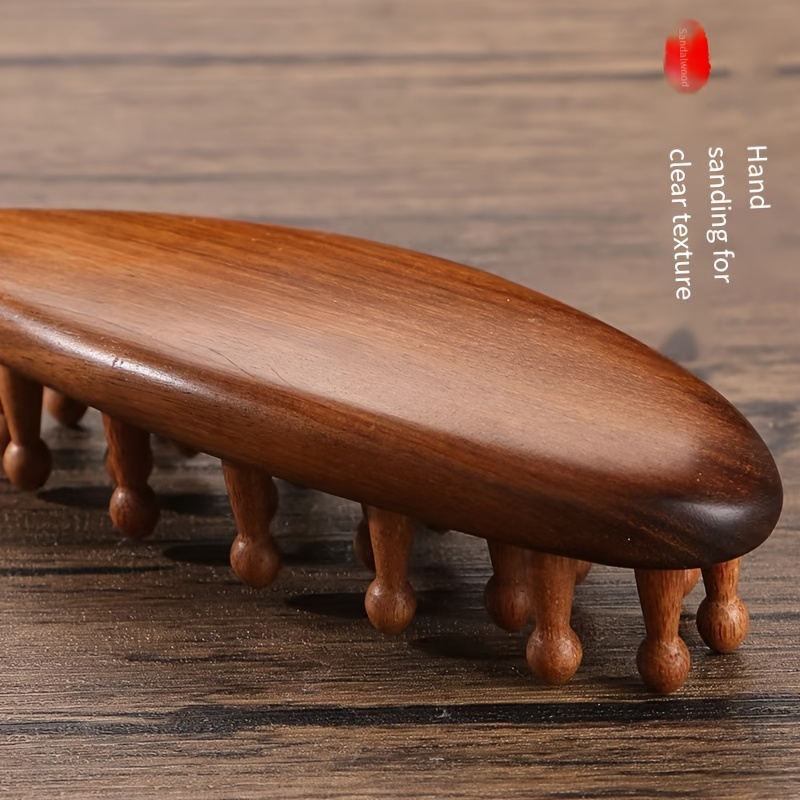Peine de Madera para Masaje del Cuero Cabelludo y el Cabello con Dientes de Madera Densa - Salud y Cuidado del Hogar