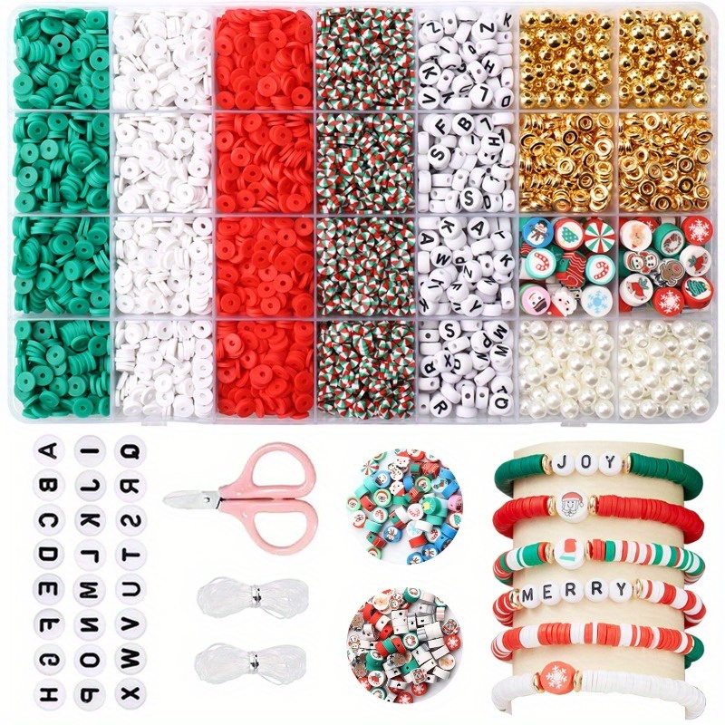 

Kit: 3000 Pcs Of Festive Clay Beads, Charms, And Letter Charms For Making - Handmade Gifts And Holiday Decor