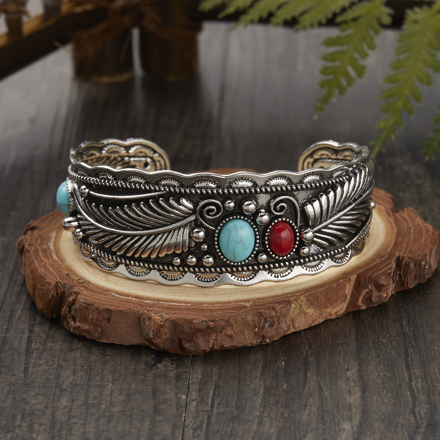 TEMU 1pc Navajo Style Cuff Bangle For Men And Women, Alloy Material With 3 Color