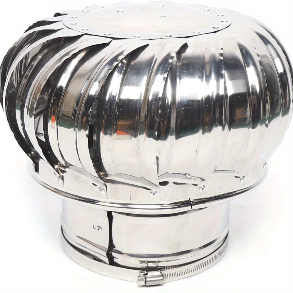 TEMU High Quality Chimney Spinner Cowl Stainless Steel Spinning Wind Rotating Cap 160mm Diameter Ventilation Chimney Cowl Ventilation Chimney Cowl