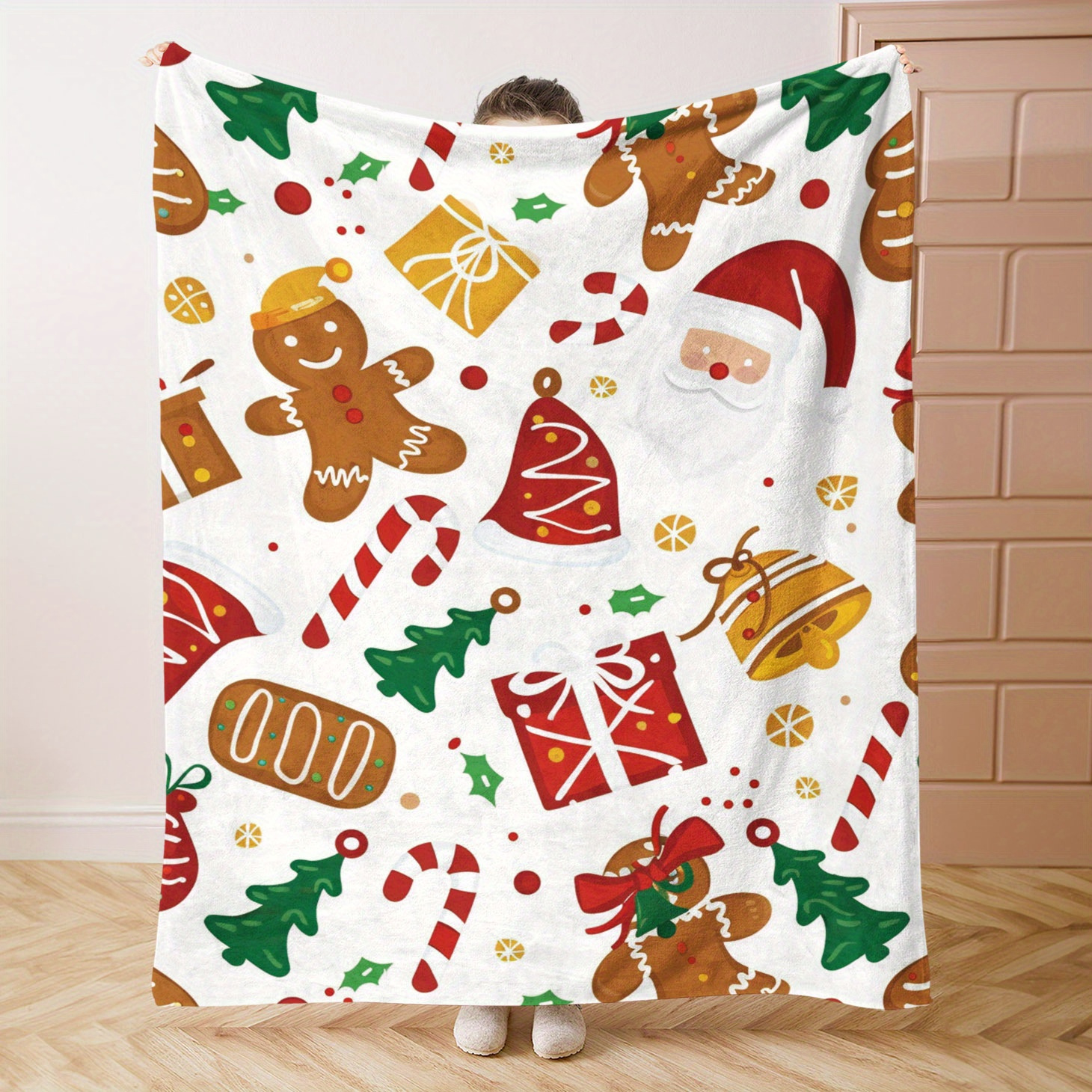 

Cozy Christmas-themed Flannel Throw Blanket - Soft, Lightweight & Warm For - Bed, Sofa, Office, Camping & Travel
